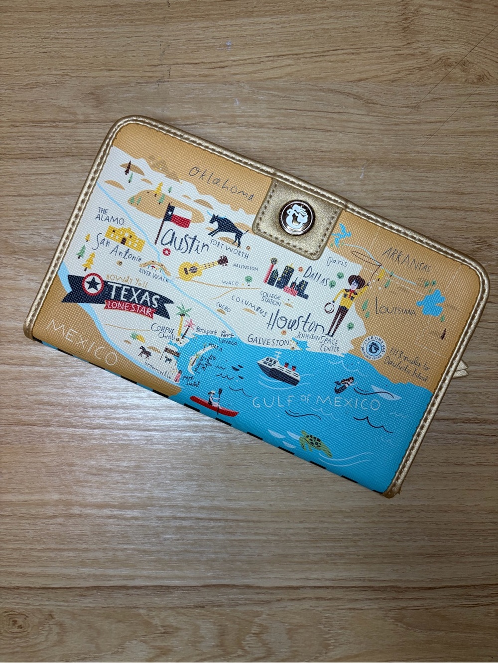 Spartina 449 Texas Lone Star State Map Travel Wallet Organizer Continental